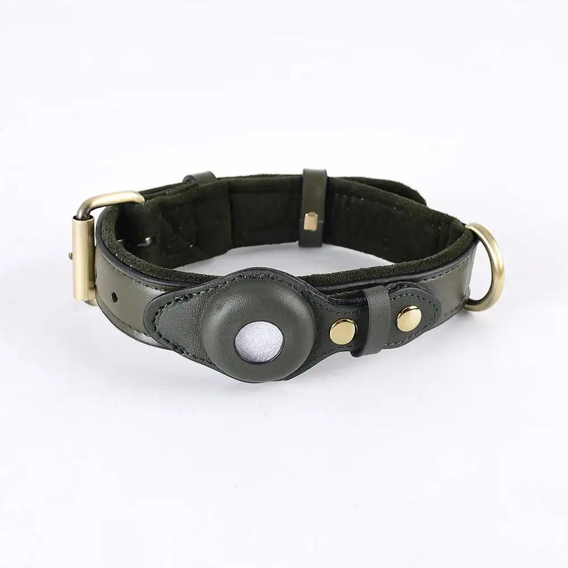 Leather Airtag Dog Collar